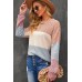 Multicolor Color Block Knitted Long Sleeve Top