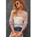 Multicolor Color Block Knitted Long Sleeve Top