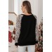 Christmas Leopard Letter Graphic Print Long Sleeve Shirt