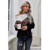 Black Colorblock Leopard Patchwork Knit Top