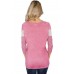 Blush White Striped and Chevron Colorblock Top