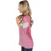 Blush White Striped and Chevron Colorblock Top