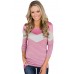 Blush White Striped and Chevron Colorblock Top