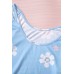 Sky Blue Daisy Print Mesh Patchwork Long Sleeve Top