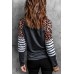 Black Leopard Striped Long Sleeve Top