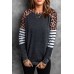 Black Leopard Striped Long Sleeve Top