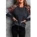 Black Leopard Striped Long Sleeve Top