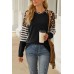 Black Leopard Striped Long Sleeve Top