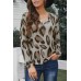 Leopard V Neck Long Sleeve Top