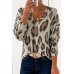 Leopard V Neck Long Sleeve Top