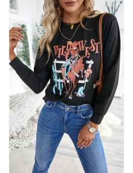 Wild West Cowboy Cropped Long Sleeve Top