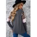 Family Matching Mom's Leopard Splicing Long Sleeve Top