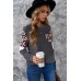 Family Matching Mom's Leopard Splicing Long Sleeve Top