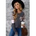 Family Matching Mom's Leopard Splicing Long Sleeve Top